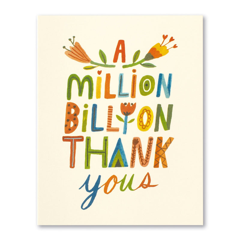 A Million Billion Thank Yous | Thank You Card Cards Love Muchly  Paper Skyscraper Gift Shop Charlotte