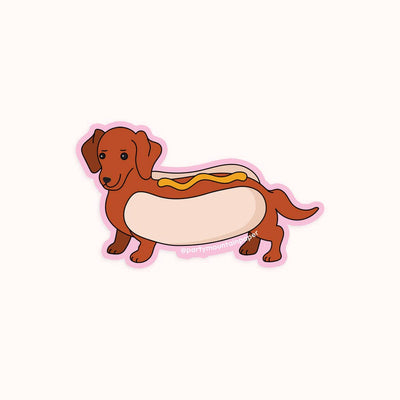 Weenie Hotdog Sticker: Mustard Stickers Party Mountain Paper co.  Paper Skyscraper Gift Shop Charlotte