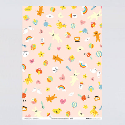 ‘Hey Baby’ Gift Wrap Wrap Sheet Wrap  Paper Skyscraper Gift Shop Charlotte