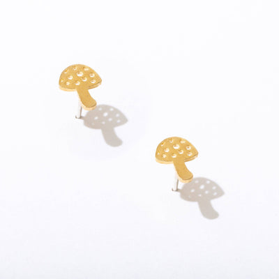 Little Mushroom Stud Earrings Jewelry Larissa Loden Paper Skyscraper Gift Shop Charlotte