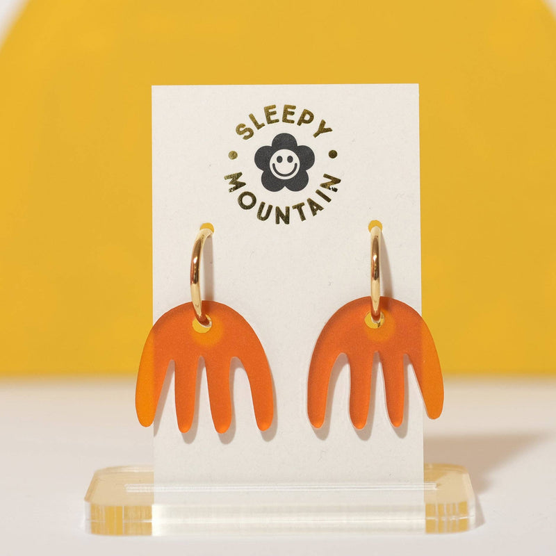 Abstract Hoop Earrings - Orange Comb Earrings Sleepy Mountain  Paper Skyscraper Gift Shop Charlotte