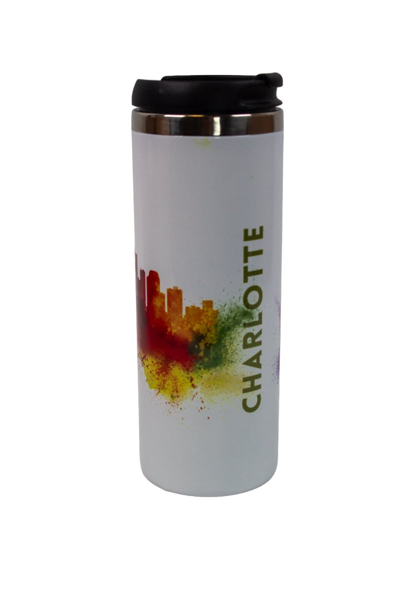 Abstract Insulated Travel Mug Charlotte Mugs Lantern Press  Paper Skyscraper Gift Shop Charlotte