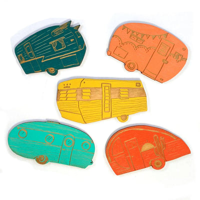 Vintage Trailer Magnets - Set of 5 Magnets SnowMade  Paper Skyscraper Gift Shop Charlotte