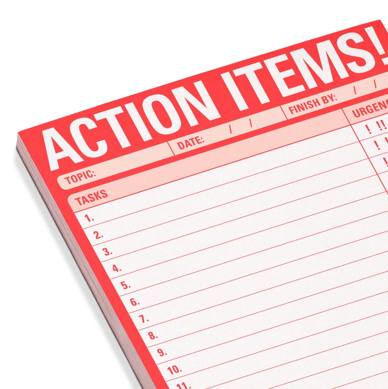 Action Items! Pad Notepads Knock Knock  Paper Skyscraper Gift Shop Charlotte