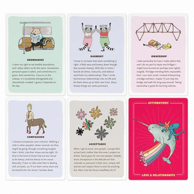 Affirmators! Love & Relationships: 50 Affirmation Cards to Help You Help Yourself--without the Self-Helpy Ness!  Knock Knock  Paper Skyscraper Gift Shop Charlotte