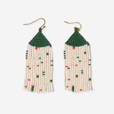 Agnes- confetti fair isle beaded fringe earring Jewelry ink + alloy  Paper Skyscraper Gift Shop Charlotte