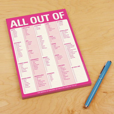 All Out Of Pad Pink Notepads Knock Knock  Paper Skyscraper Gift Shop Charlotte