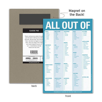 All Out Of Pad with Magnet (Blue) Notepads Knock Knock  Paper Skyscraper Gift Shop Charlotte