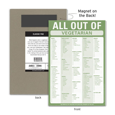 All Out Of Pad With Magnet | Vegetarian Notepads Knock Knock  Paper Skyscraper Gift Shop Charlotte