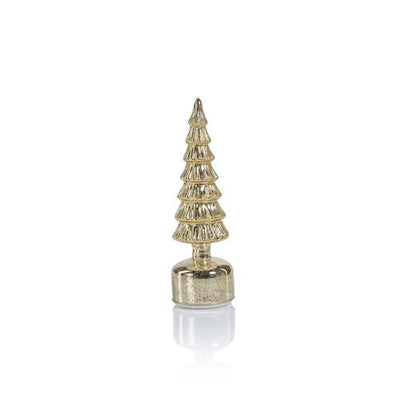 Alpine Rotating LED Tree | Antique Gold 11.75" Holiday Zodax  Paper Skyscraper Gift Shop Charlotte