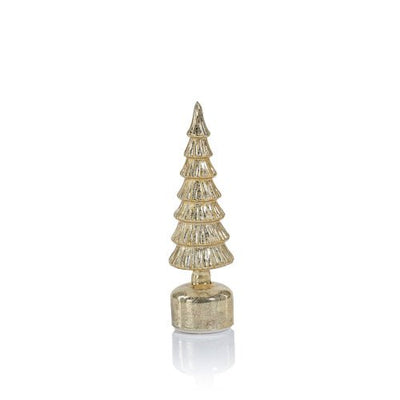 Alpine Rotating LED Tree | Antique Gold 13.00" Holiday Zodax  Paper Skyscraper Gift Shop Charlotte