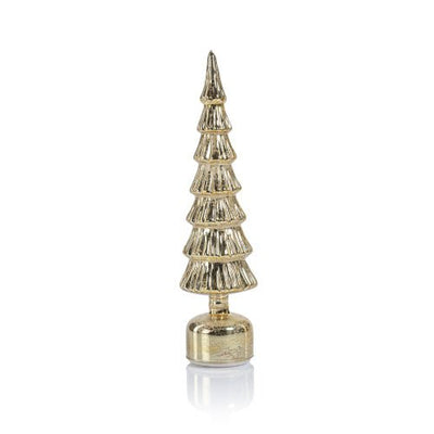 Alpine Rotating LED Tree | Antique Gold 16.5" Holiday Zodax  Paper Skyscraper Gift Shop Charlotte