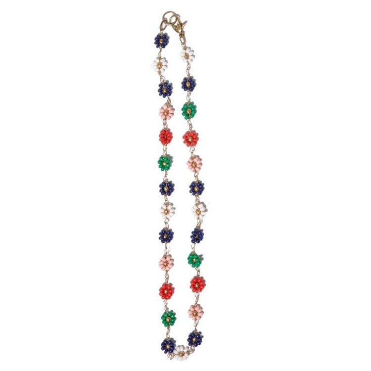 Amanda St. Tropez Multi-Colored Flowers Beaded Necklace Jewelry ink + alloy  Paper Skyscraper Gift Shop Charlotte