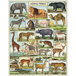 Animal World 1,000 Piece Puzzle Puzzles Cavallini Papers & Co., Inc.  Paper Skyscraper Gift Shop Charlotte