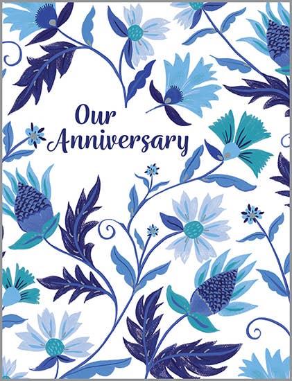 Anniversary Card - Indigo Vines Cards Gina B Designs  Paper Skyscraper Gift Shop Charlotte