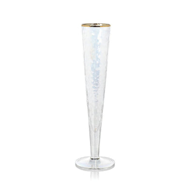 Aperitivo Slim Champagne Flute with Gold Rim Drinkware Zodax  Paper Skyscraper Gift Shop Charlotte