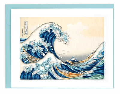 Artist Series - Quilled Great Wave, Hokusai Greeting Card Cards Quilling Card  Paper Skyscraper Gift Shop Charlotte