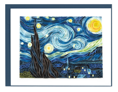 Artist Series - Quilled Starry Night, Van Gogh Greeting Card Cards Quilling Card  Paper Skyscraper Gift Shop Charlotte