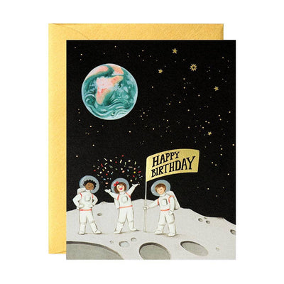 Astronauts Birthday Greeting Card Cards JooJoo Paper  Paper Skyscraper Gift Shop Charlotte