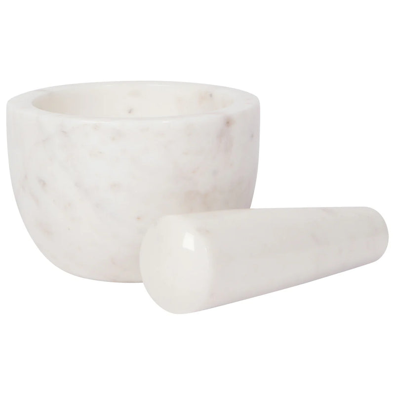 White Marble Mortar and Pestle  Danica Studio (Now Designs)  Paper Skyscraper Gift Shop Charlotte