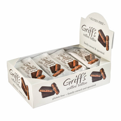 Griff's Coffee Toffee - 1oz Dark Chocolate Toffee Chapel Hill Toffee Paper Skyscraper Gift Shop Charlotte