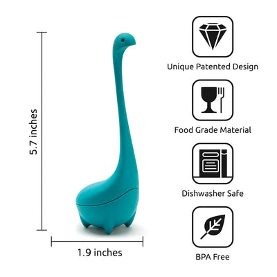 Baby Nessie Tea Infuser (Turquoise) Tea Infusers OTOTO  Paper Skyscraper Gift Shop Charlotte