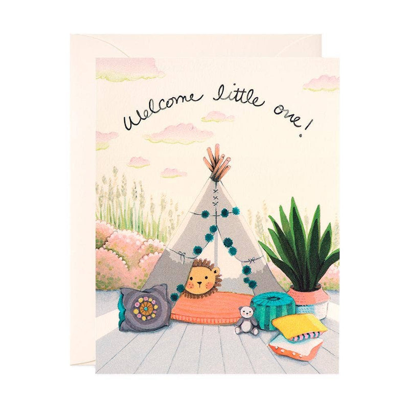 Baby Teepee Greeting Card Cards JooJoo Paper  Paper Skyscraper Gift Shop Charlotte