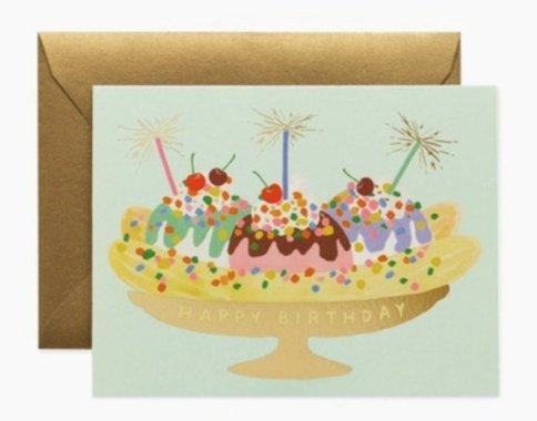 Banana Split Birthday Card Cards Rifle Paper Co  Paper Skyscraper Gift Shop Charlotte