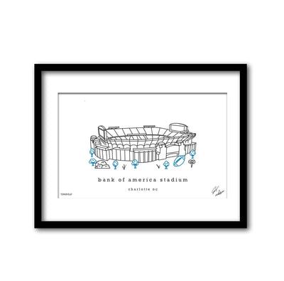 Bank of America Stadium Minimalist Decor NC Art: 11x14 Loose  Townsville Art  Paper Skyscraper Gift Shop Charlotte