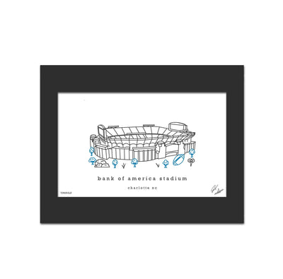 Bank of America Stadium Minimalist Decor NC Art: 11x14 Loose  Townsville Art  Paper Skyscraper Gift Shop Charlotte