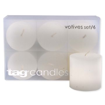 BASIC VOTIVE CANDLES SET/6 Candles Trade Associates Group  Paper Skyscraper Gift Shop Charlotte