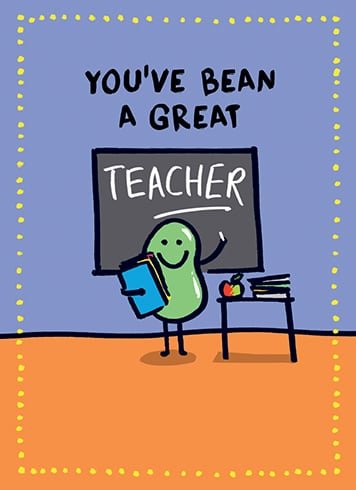 Bean Teacher Card Cards Calypso  Paper Skyscraper Gift Shop Charlotte