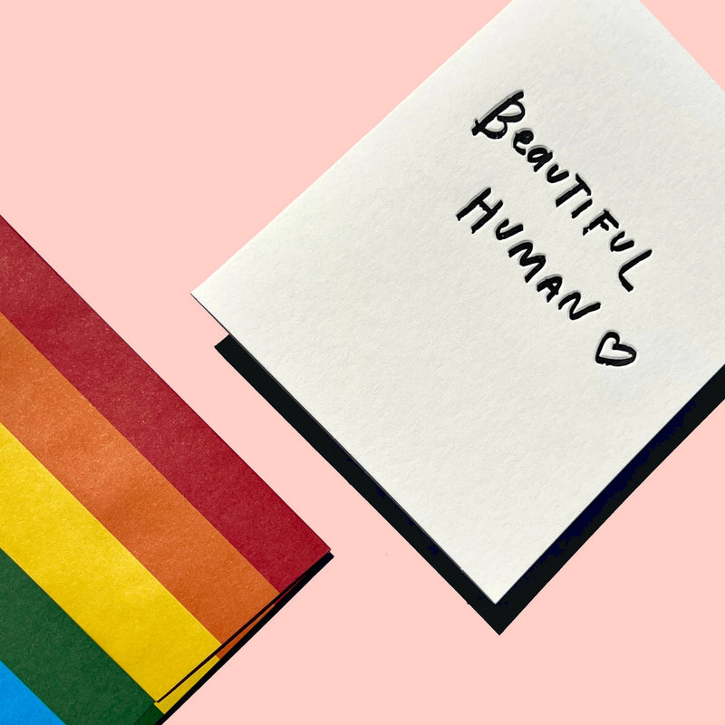 Beautiful Human - Pride Card  INK MEETS PAPER  Paper Skyscraper Gift Shop Charlotte