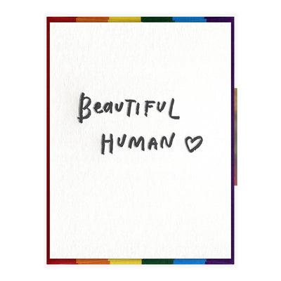 Beautiful Human - Pride Card  INK MEETS PAPER  Paper Skyscraper Gift Shop Charlotte