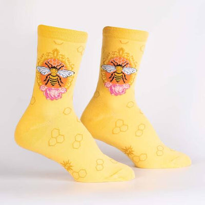 Bee Knees Women's Crew Socks Socks Sock It to Me  Paper Skyscraper Gift Shop Charlotte