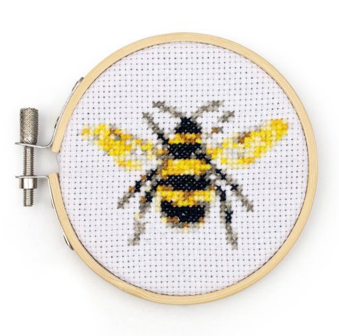 Bee Mini Cross Stitch Embroidery Kit Arts & Crafts Kikkerland  Paper Skyscraper Gift Shop Charlotte