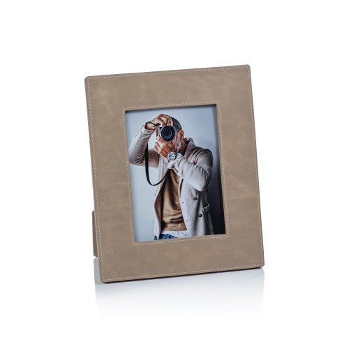 Bellecote Photo Frame- Mink Leather | 5" x 7" Photo Frames Zodax  Paper Skyscraper Gift Shop Charlotte