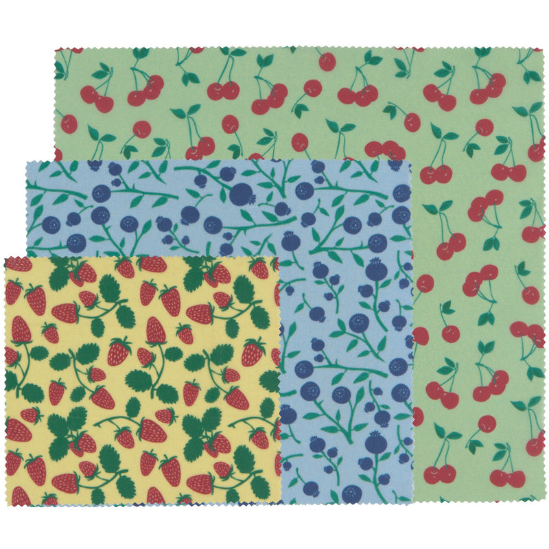 Berries and Fruit Beeswax Wrap Set of Three Kitchen Danica Studio (Now Designs)  Paper Skyscraper Gift Shop Charlotte