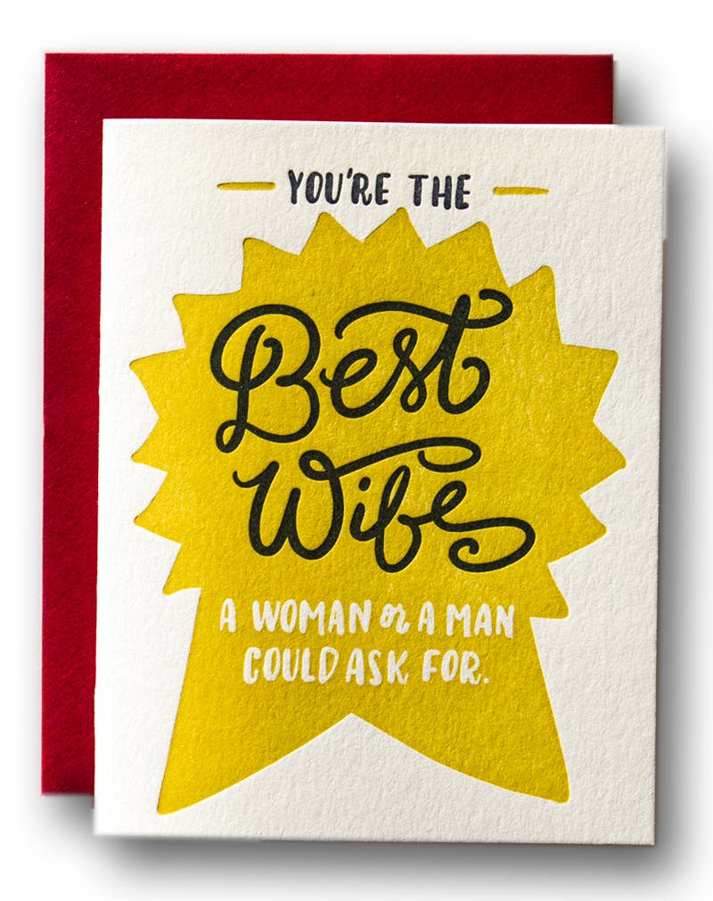 Best Wife Funny Sweet Romance Card Cards Ladyfingers Letterpress  Paper Skyscraper Gift Shop Charlotte