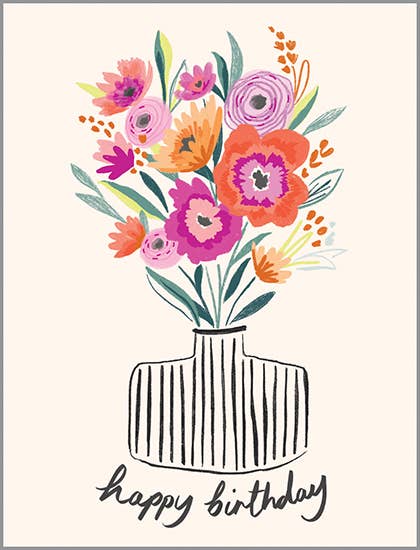 Birthday Card - Birthday Vase Cards Gina B Designs  Paper Skyscraper Gift Shop Charlotte