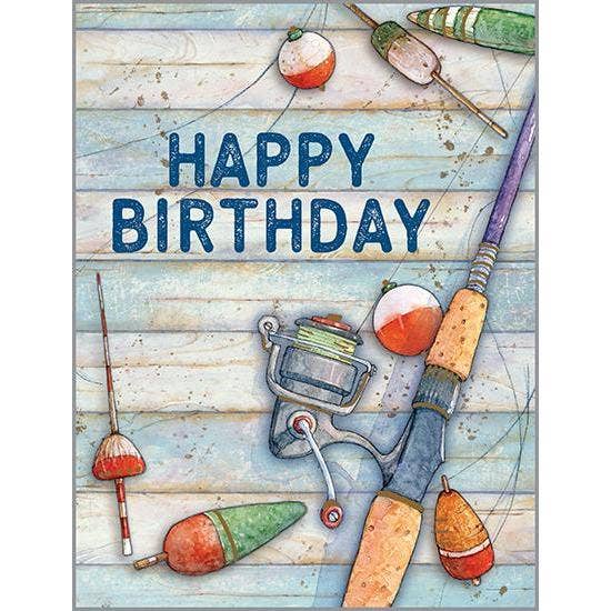 Birthday Card - Fishing Pole Cards Gina B Designs  Paper Skyscraper Gift Shop Charlotte