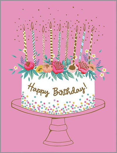 Birthday Card - Flower Birthday Cake  Gina B Designs  Paper Skyscraper Gift Shop Charlotte