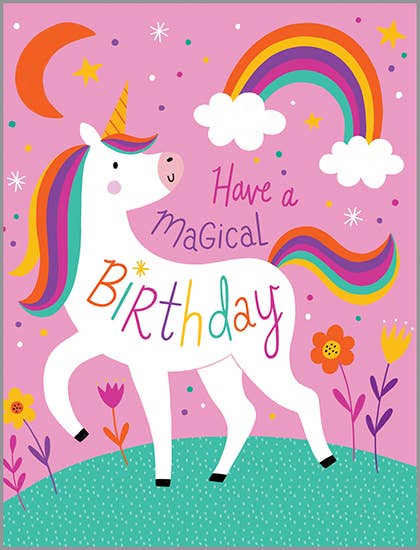 Birthday Card - Magical Unicorn  GINA B DESIGNS  Paper Skyscraper Gift Shop Charlotte