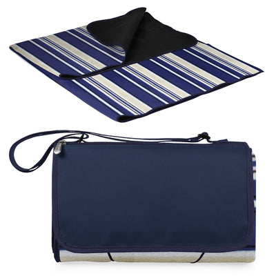 Blanket Tote Outdoor Picnic Blanket - Blue Stripes beach Picnic Time  Paper Skyscraper Gift Shop Charlotte