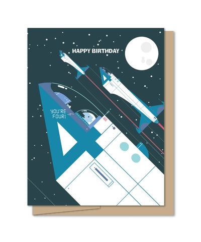 Blast Off For Four (A2 Birthday Greeting Card) Cards Maginating  Paper Skyscraper Gift Shop Charlotte