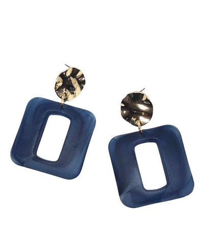 Blue Acrylic Squares Earrings Finds Design  Paper Skyscraper Gift Shop Charlotte