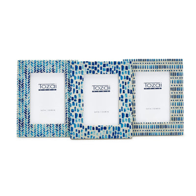 Blue/White 5x7 Photo Frame Assorted Frames Two's Company  Paper Skyscraper Gift Shop Charlotte