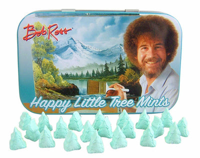 Bob Ross Happy Little Tree Mints - Tin Jokes & Novelty Redstone Foods  Paper Skyscraper Gift Shop Charlotte