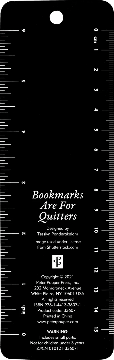 BOOKMARKS ARE FOR QUITTERS BEADED Bookmarks Peter Pauper Press, Inc.  Paper Skyscraper Gift Shop Charlotte