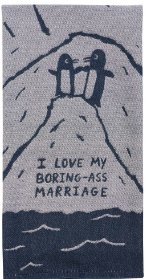 Boring-Ass Marriage Dish Towel Dish Towels Blue Q  Paper Skyscraper Gift Shop Charlotte